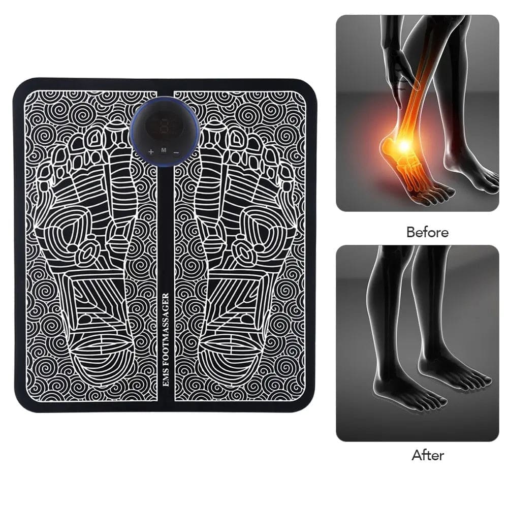 Electric EMS Foot Massager Pad β Foldable Acupressure & Muscle Stimulation Mat for Pain Relief, Blood Circulation & Leg Relaxation Therapy