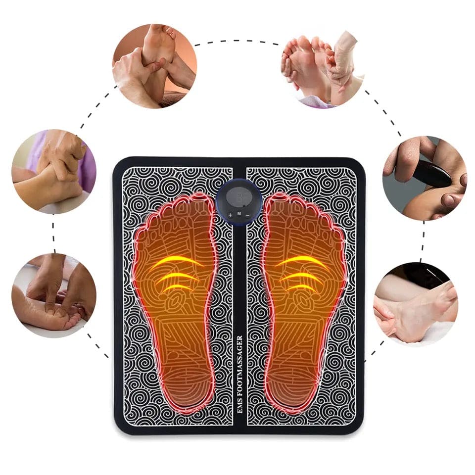 Electric EMS Foot Massager Pad β Foldable Acupressure & Muscle Stimulation Mat for Pain Relief, Blood Circulation & Leg Relaxation Therapy