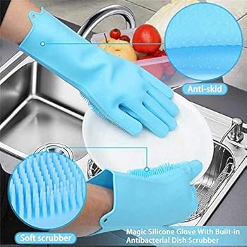 Chef Silicone Full Finger Gloves – For Home (random Colors)