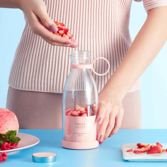 Portable Electric Bottle Juicer For Shakes And Smoothies - Mini Fast Portable Juicer Blender USB Rechargeable - Wireless Bottle for Traveling (Multicolour) - Multifunctional Juice Maker Machine 380ml